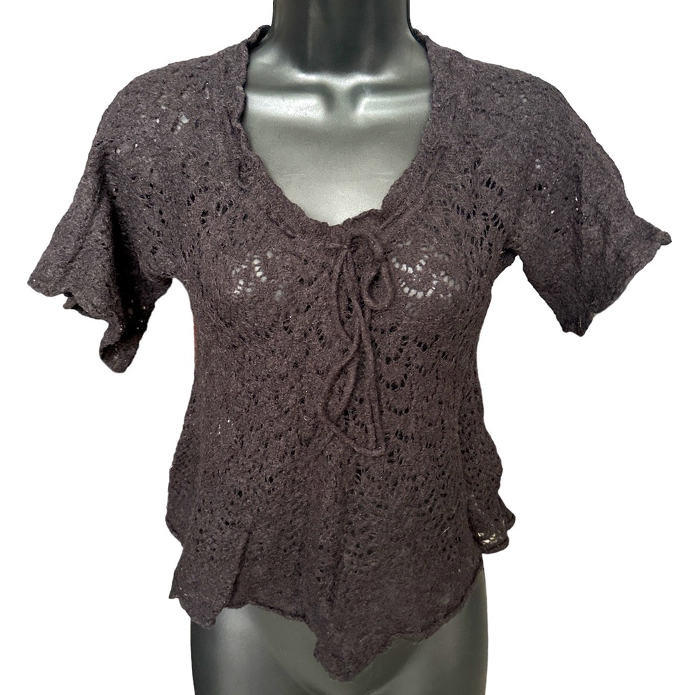 FREE PEOPLE (Vintage) Black/Charcoal Grey Knit Top